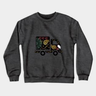 Black truck art motif illustration with paisley design pattern Crewneck Sweatshirt